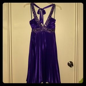 Purple Halter Party Dress